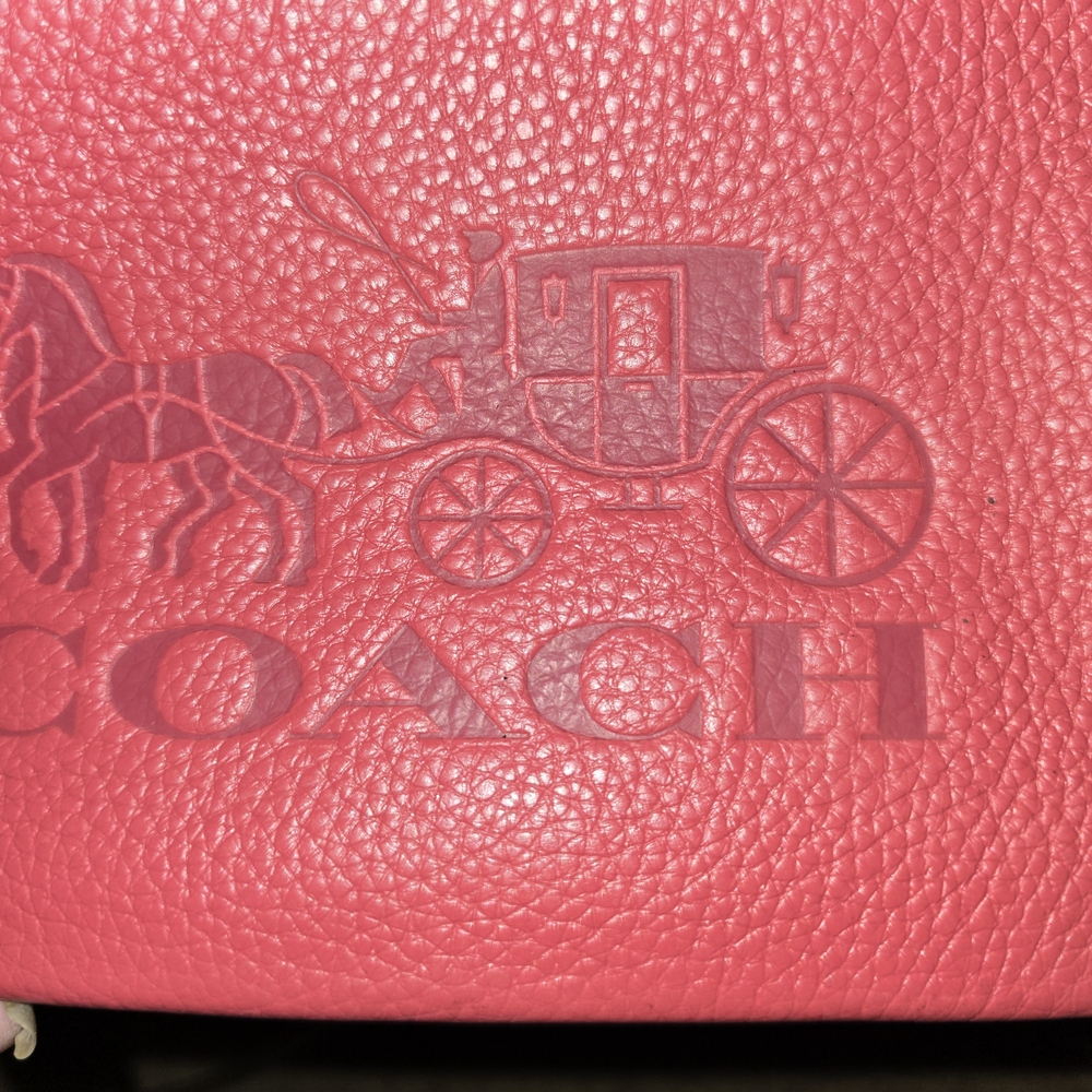 Coach Pebbled Leather Shoulder Bag in Coral Pink